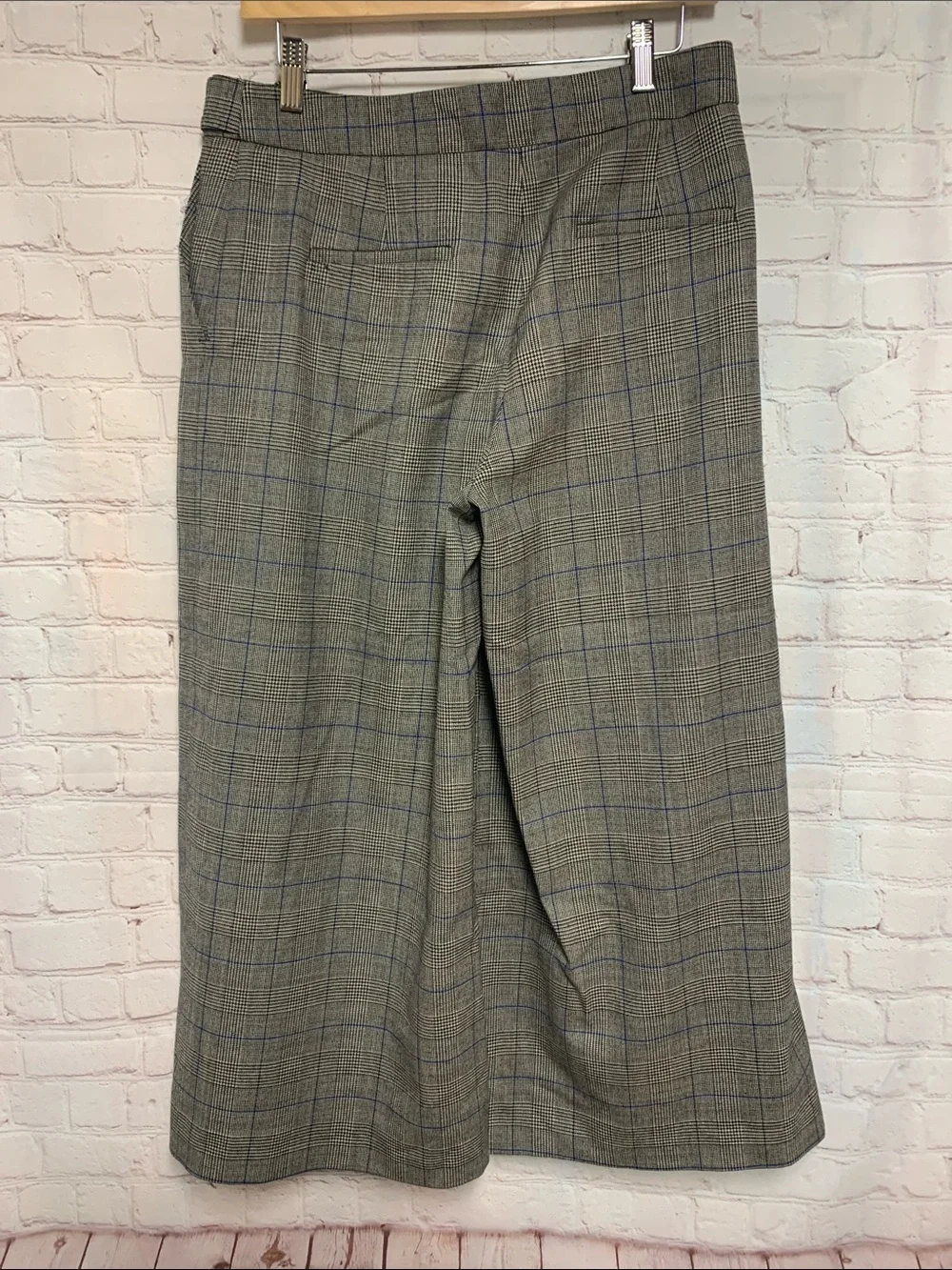 NEW J. Crew Plaid Lightweight Wool Gaucho Wide Leg Crop Trousers Pants Size 8​